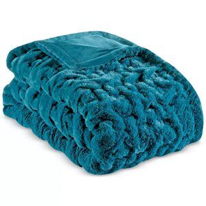 Madison Park Ruched Faux Fur Throw Blanket